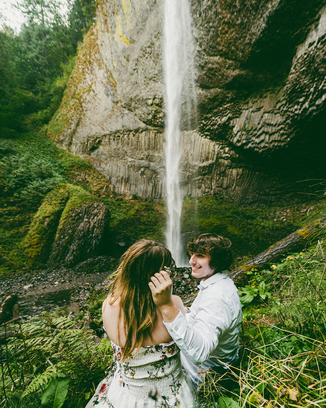 Destination Elopement at Latourell Falls, Columbia River Gorge — photograph 4 of 13